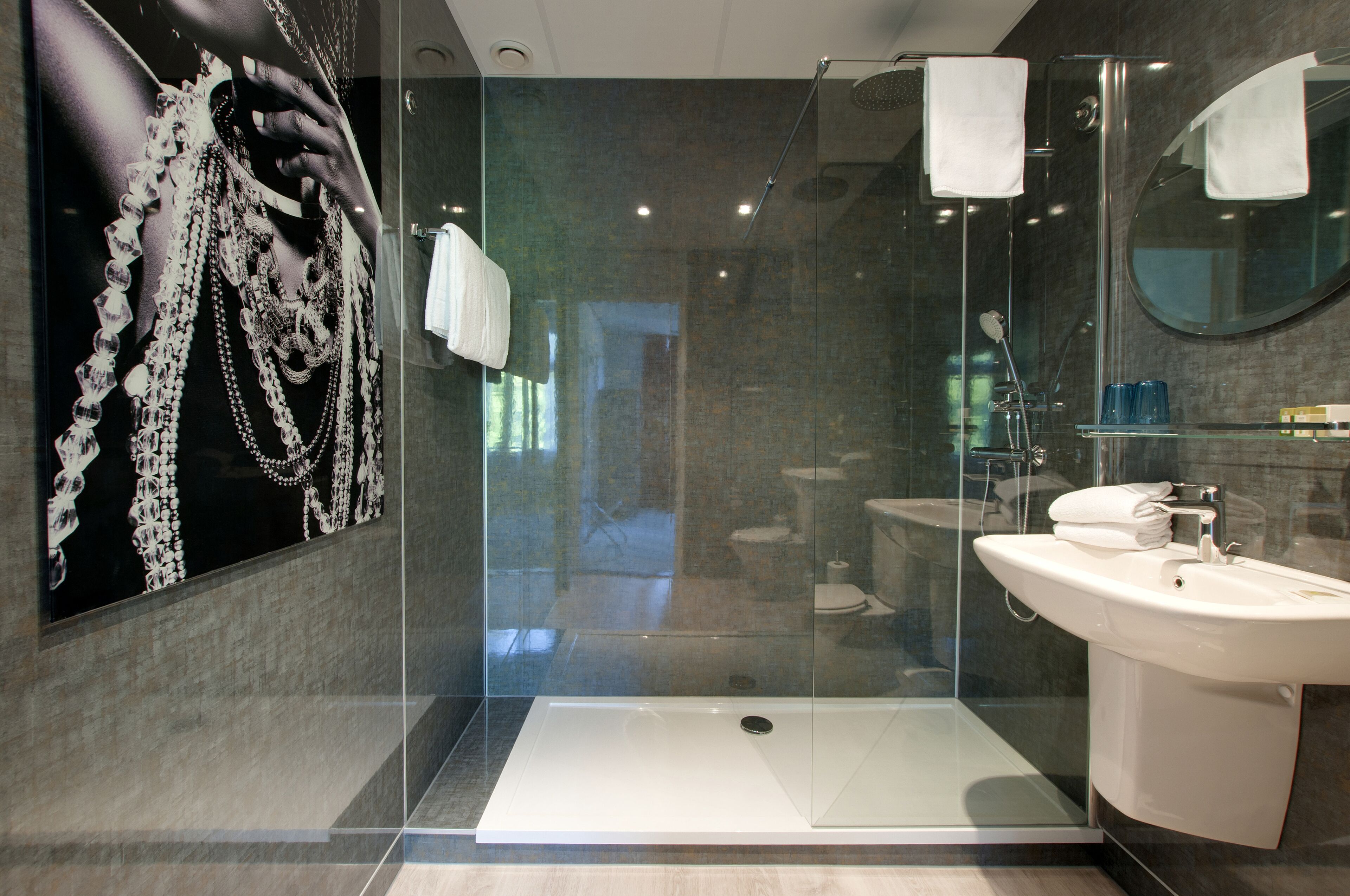 free toiletries, bathrobes, slippers, towels