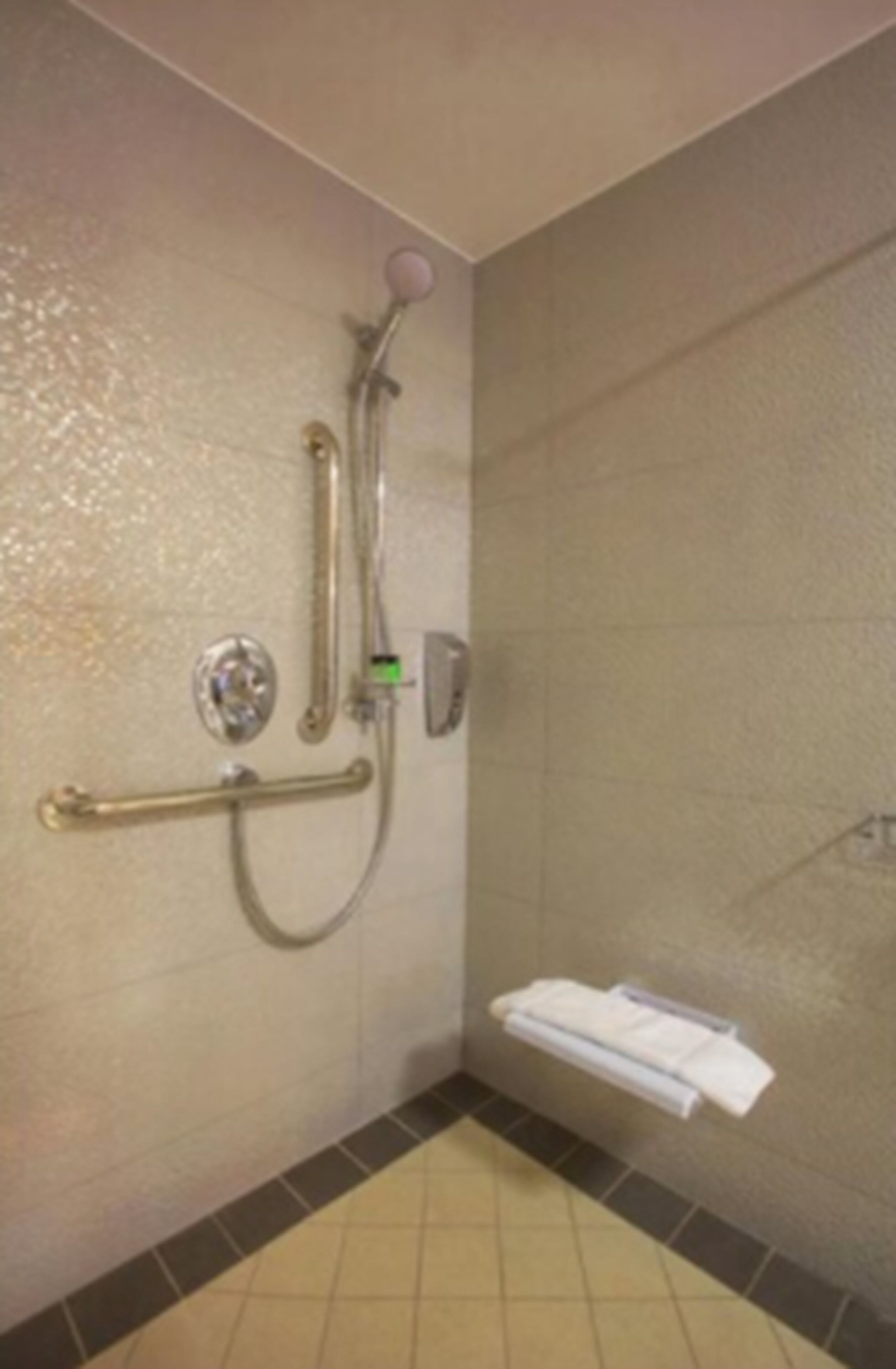 combined shower/bathtub, towels
