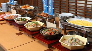 A buffet with various dishes including salads, meats, and rice. - Hotel Tetora Otsu Kyoto (Otsu)