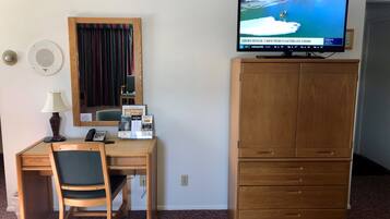 40-inch flat-screen TV with cable channels, TV