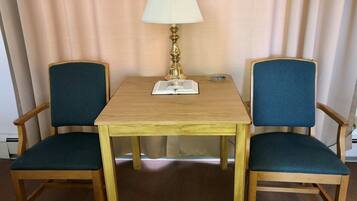 Individually decorated, individually furnished, desk, laptop workspace