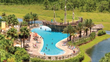 2 outdoor pools, a heated pool, open 8:00 AM to 10:00 PM, pool umbrellas