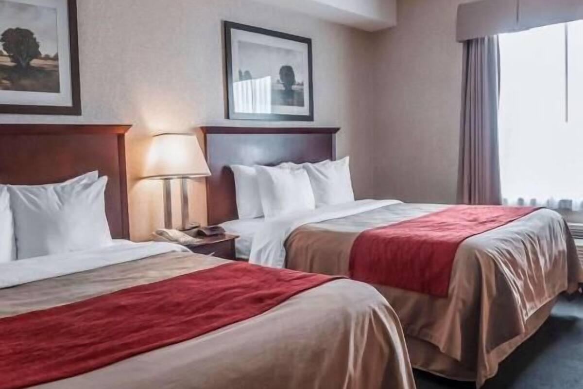 Edredón, caja de seguridad en la habitación y escritorio