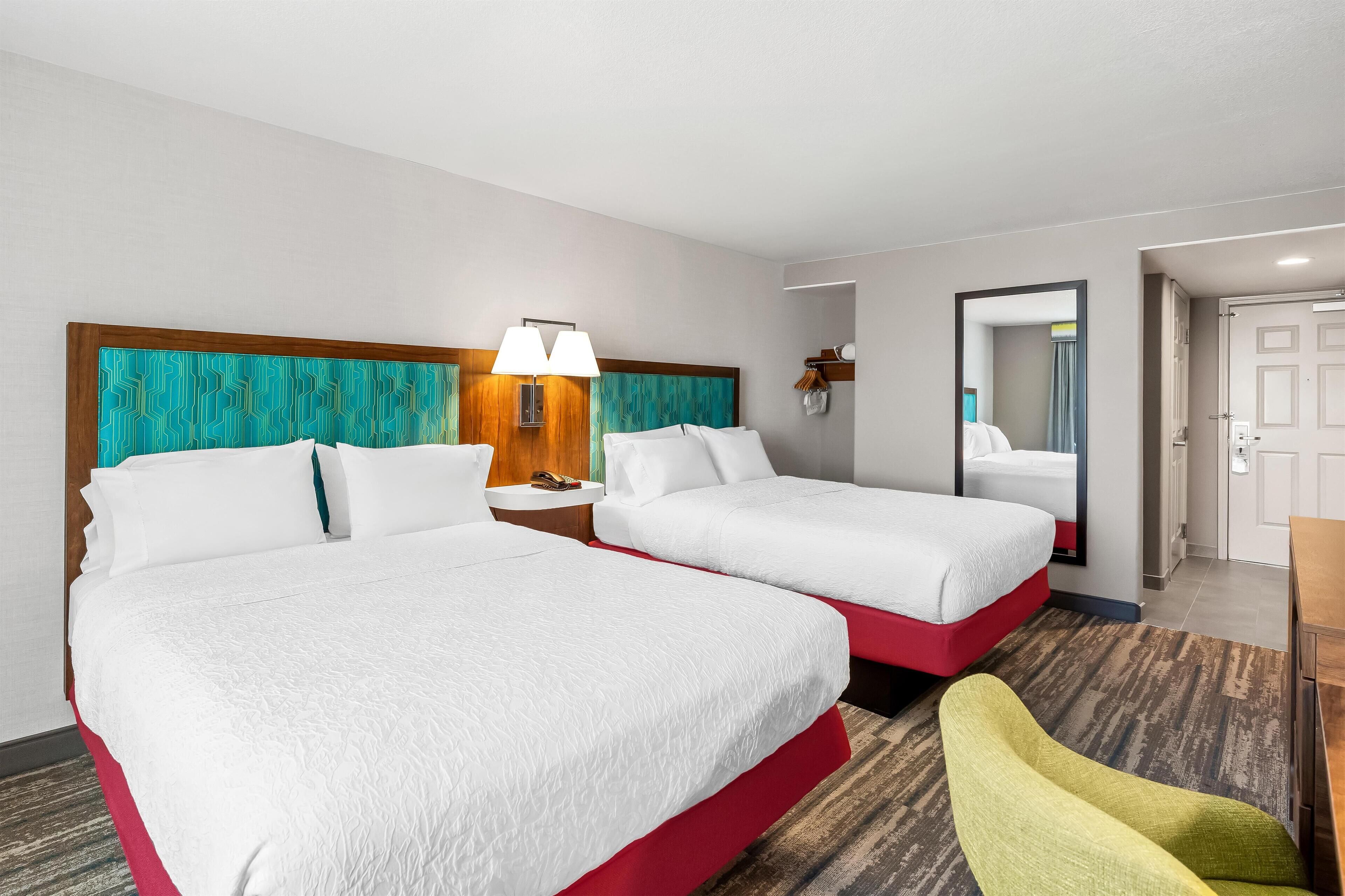 Room, 2 Queen Beds, Accessible, Non Smoking | Desk, blackout drapes, iron/ironing board, rollaway beds