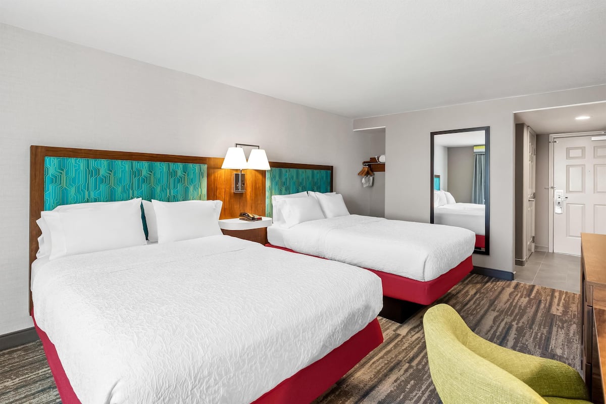 Room, 2 Queen Beds, Accessible, Non Smoking | Desk, blackout drapes, iron/ironing board, rollaway beds