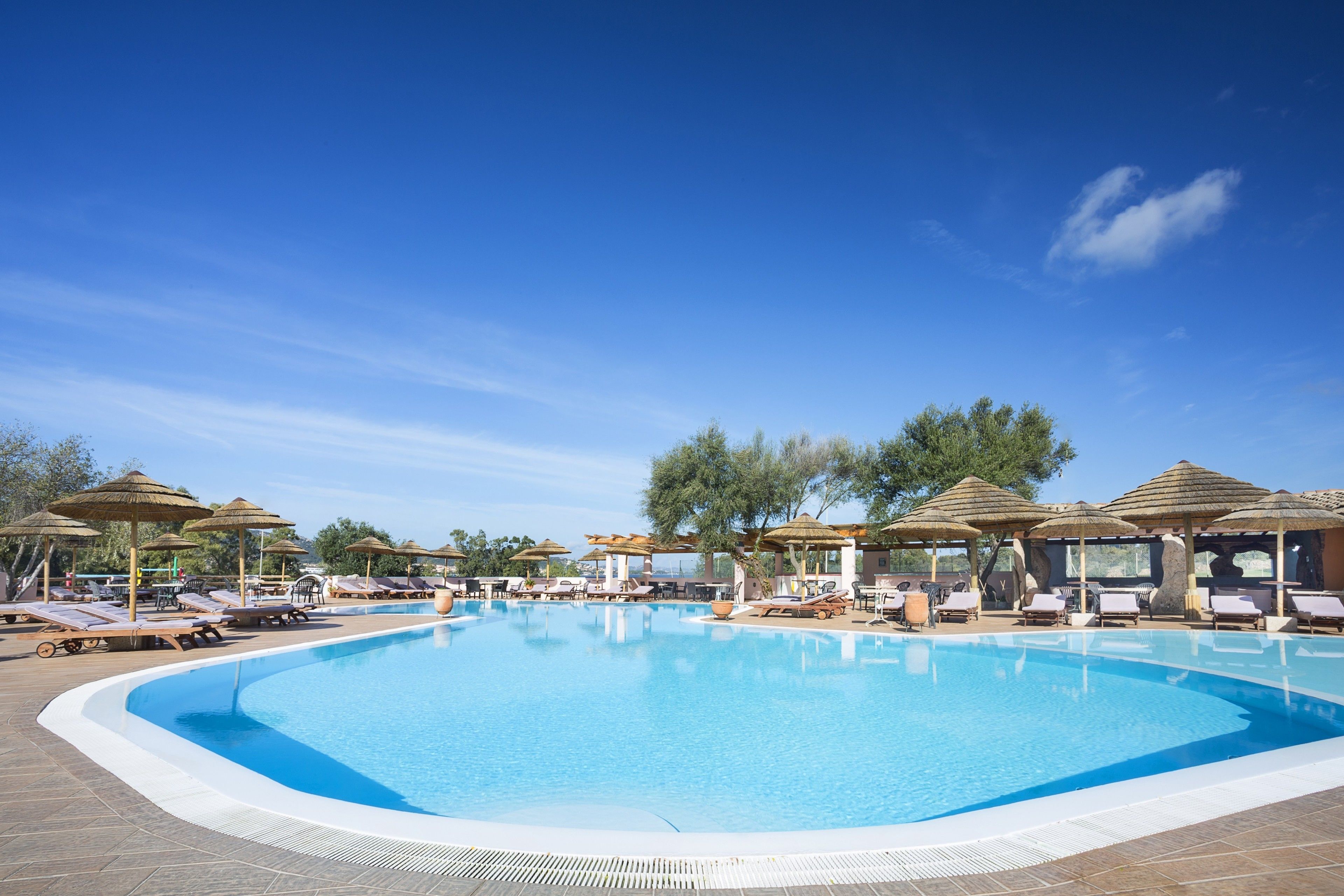 Seasonal outdoor pool, pool umbrellas, sun loungers