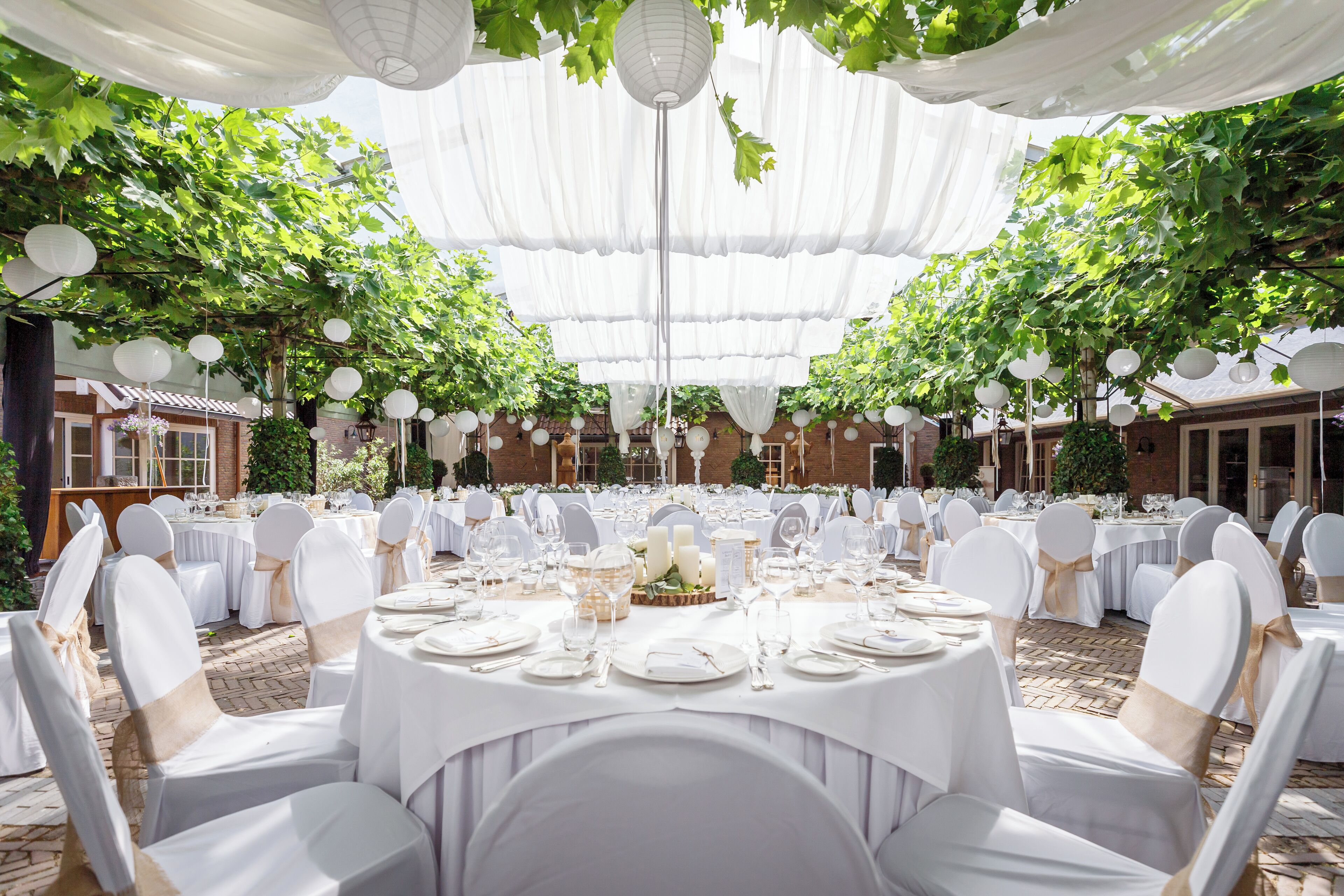 outdoor banquet area