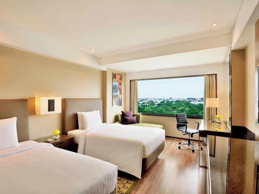 Premium bedding, minibar, desk, laptop workspace
