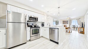 Premium Condo, Balcony, Ocean View (Gulf Front) | Private kitchen | Full-size fridge, microwave, oven, coffee/tea maker