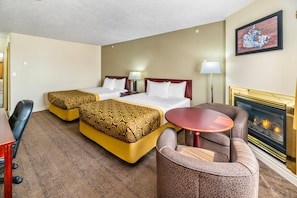 Standard Room, 2 Queen Beds, Non Smoking | Desk, iron/ironing board, WiFi, bed sheets