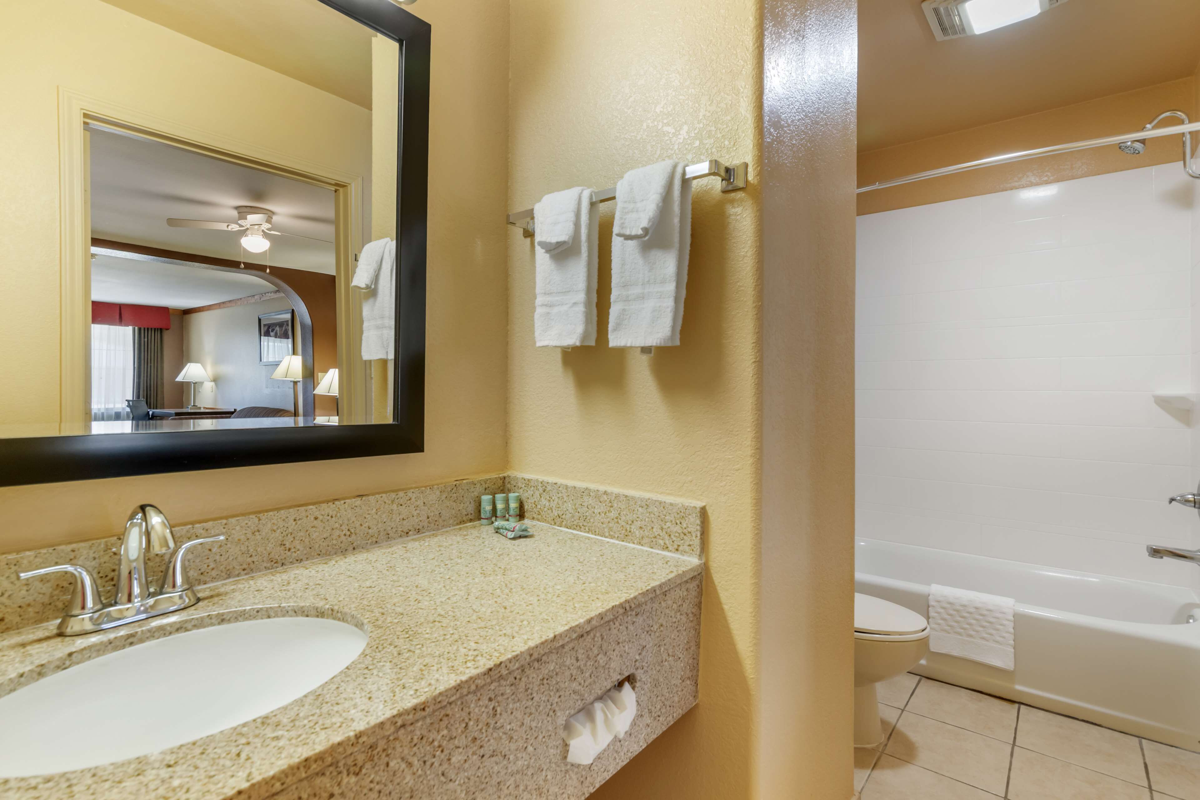 standard room, 1 king bed, non smoking, refrigerator & microwave (with sofabed;oversized room) | bathroom | hair dryer, towels