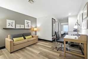 Suite, 1 Bedroom, Non Smoking | 1 bedroom, desk, blackout drapes, iron/ironing board