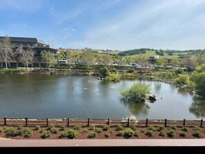Habitación estándar, 1 cama de matrimonio grande, balcón, vistas al lago | Caja fuerte, escritorio, espacio para trabajar con un portátil