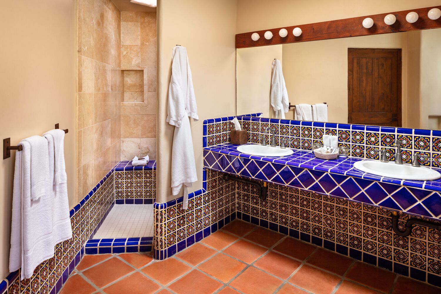 room, 1 king bed (hacienda room) | bathroom | combined shower/bathtub, designer toiletries, hair dryer, bathrobes