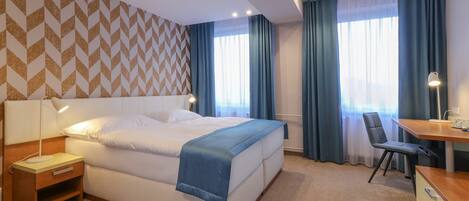 Minibar, in-room safe, desk, blackout curtains