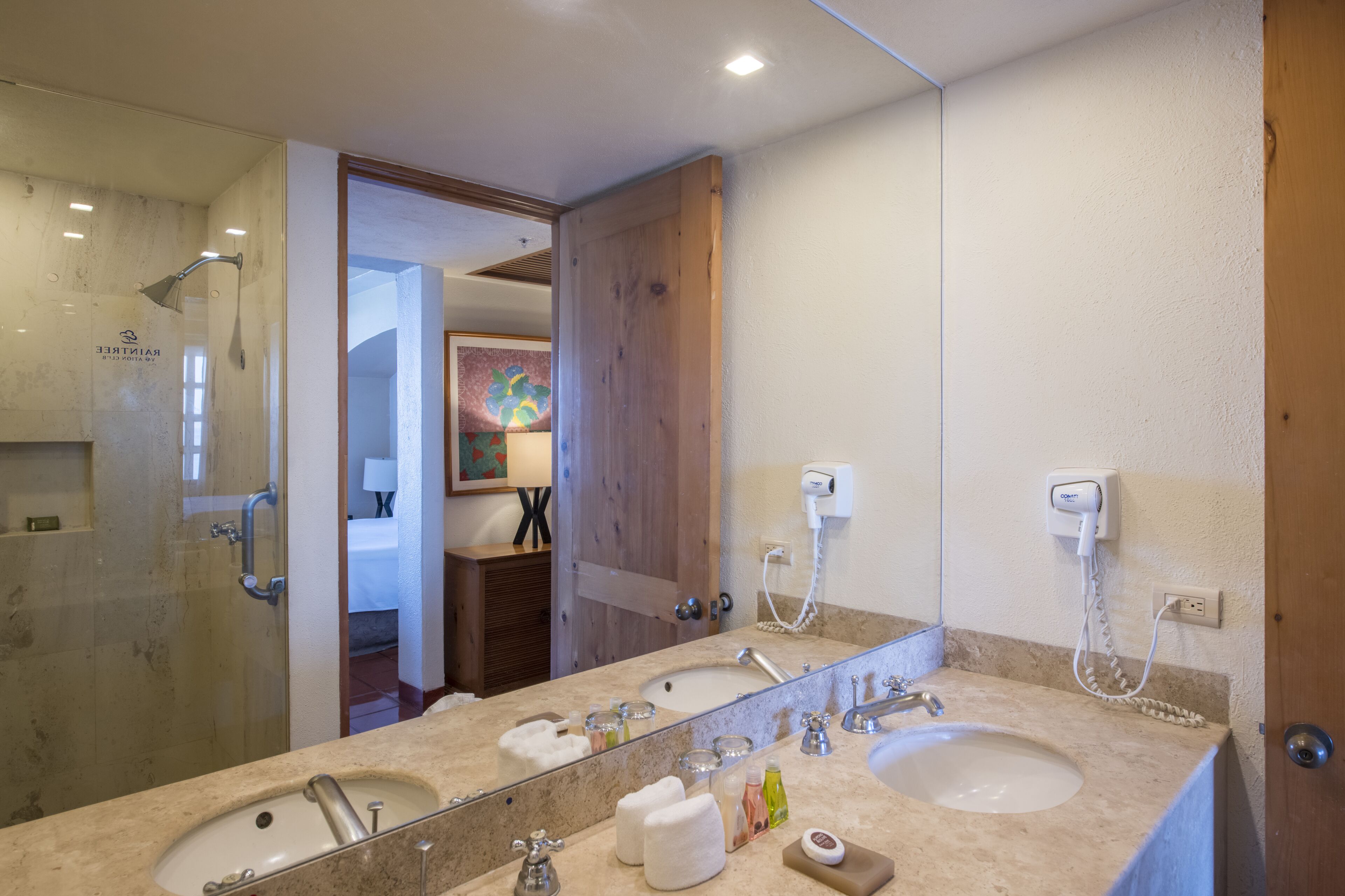 free toiletries, hair dryer, towels, soap