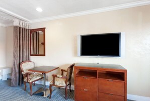 Desk, blackout drapes, iron/ironing board, free WiFi