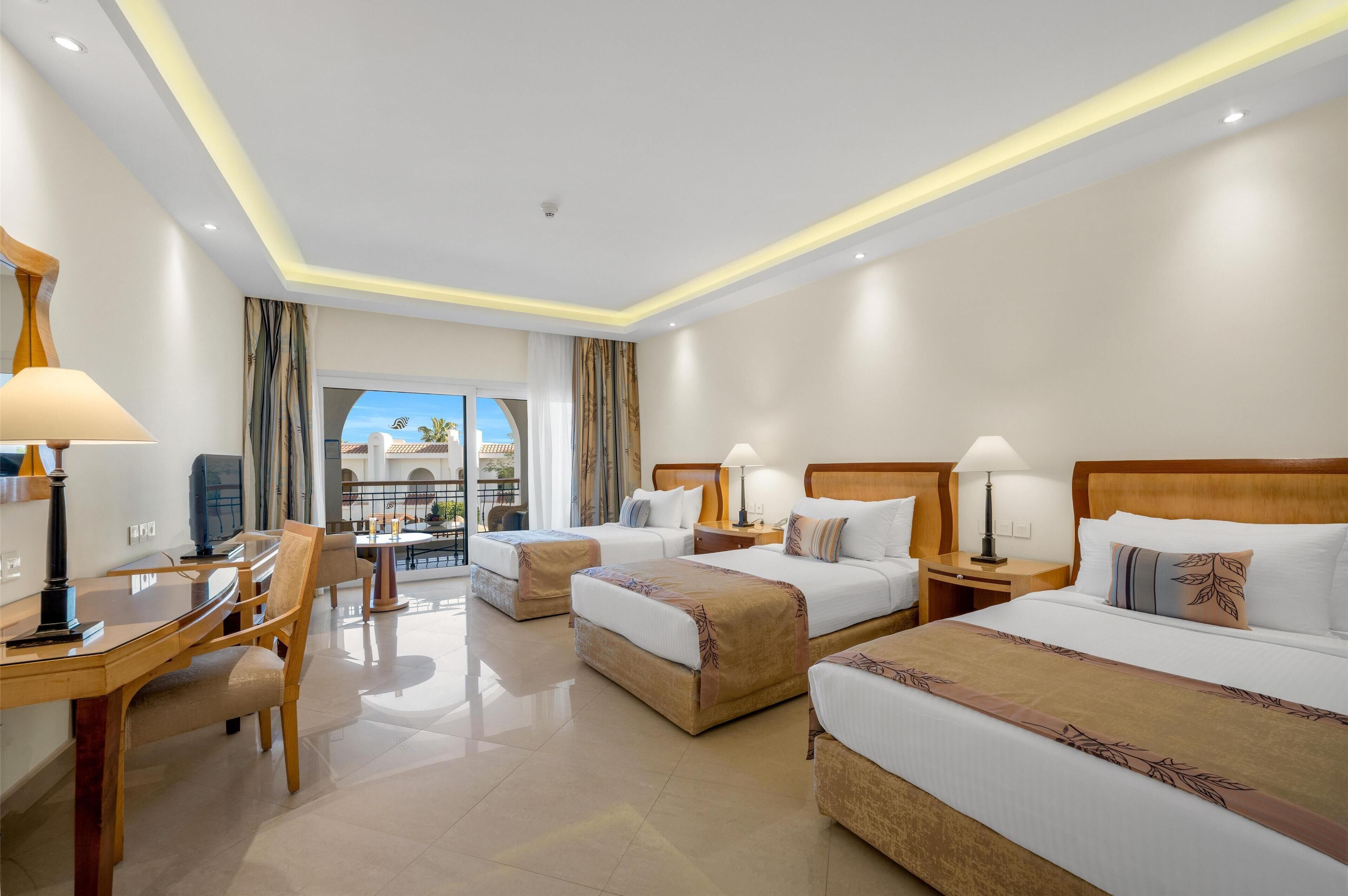 triple room, garden view (diplomatic) | egyptian cotton sheets, tempur-pedic beds, minibar, in-room safe