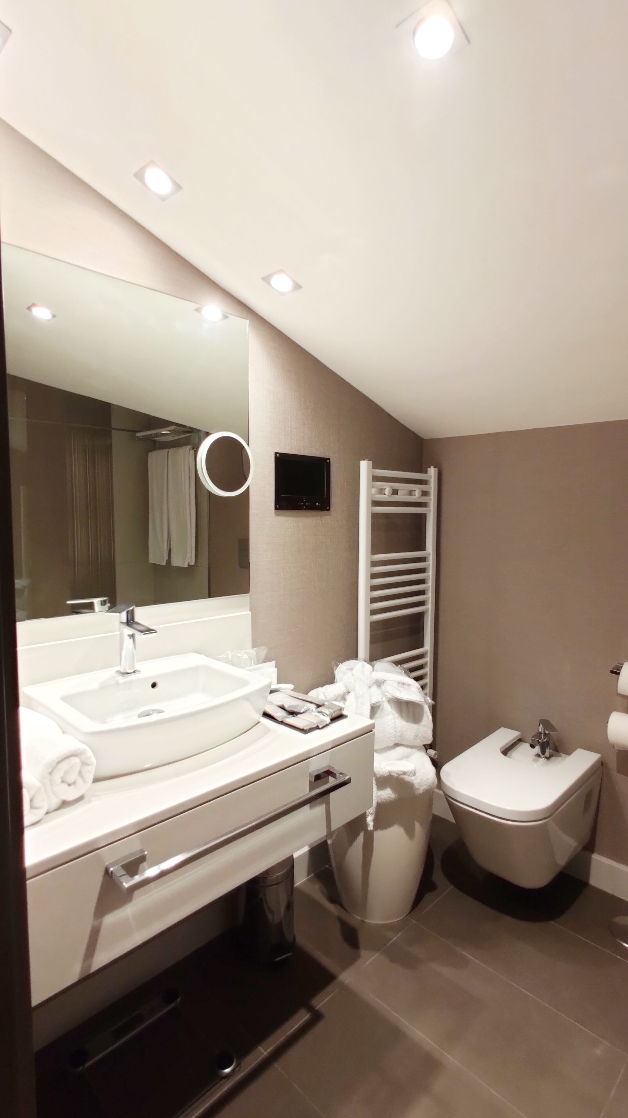 junior suite | bathroom | rainfall showerhead, free toiletries, hair dryer, bathrobes