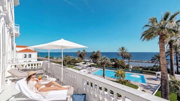 White Pearl Terrace Suite, Sea View | Premium bedding, pillowtop beds, minibar, in-room safe