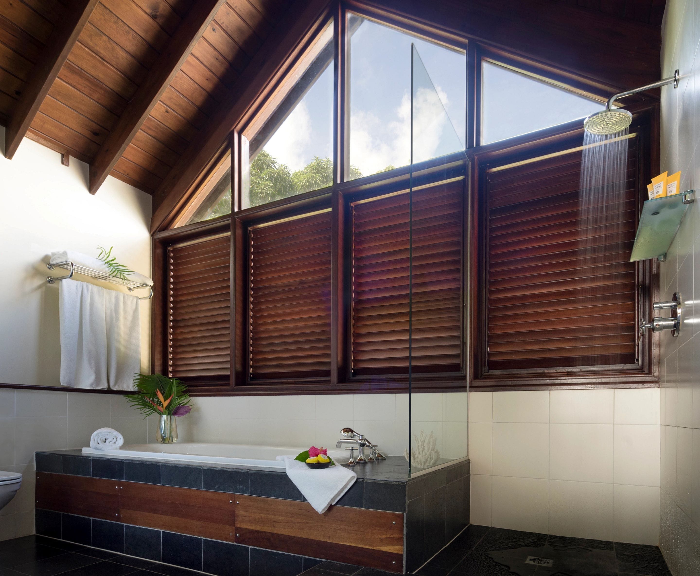 shower, hair dryer, dressing gowns, slippers