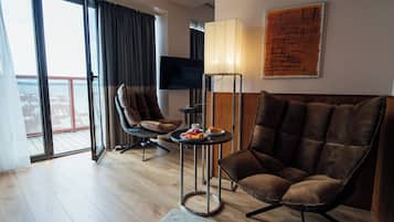 LÀgenhet Executive - terrass | Allergitestade sÀngklÀder, Select Comfort-madrasser och minibar