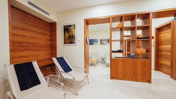 Sauna, steam room, deep-tissue massages, Swedish massages