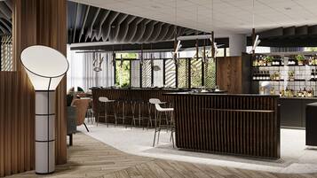 Vue sur la piscine, sert le petit déjeuner, le déjeuner et le dßner