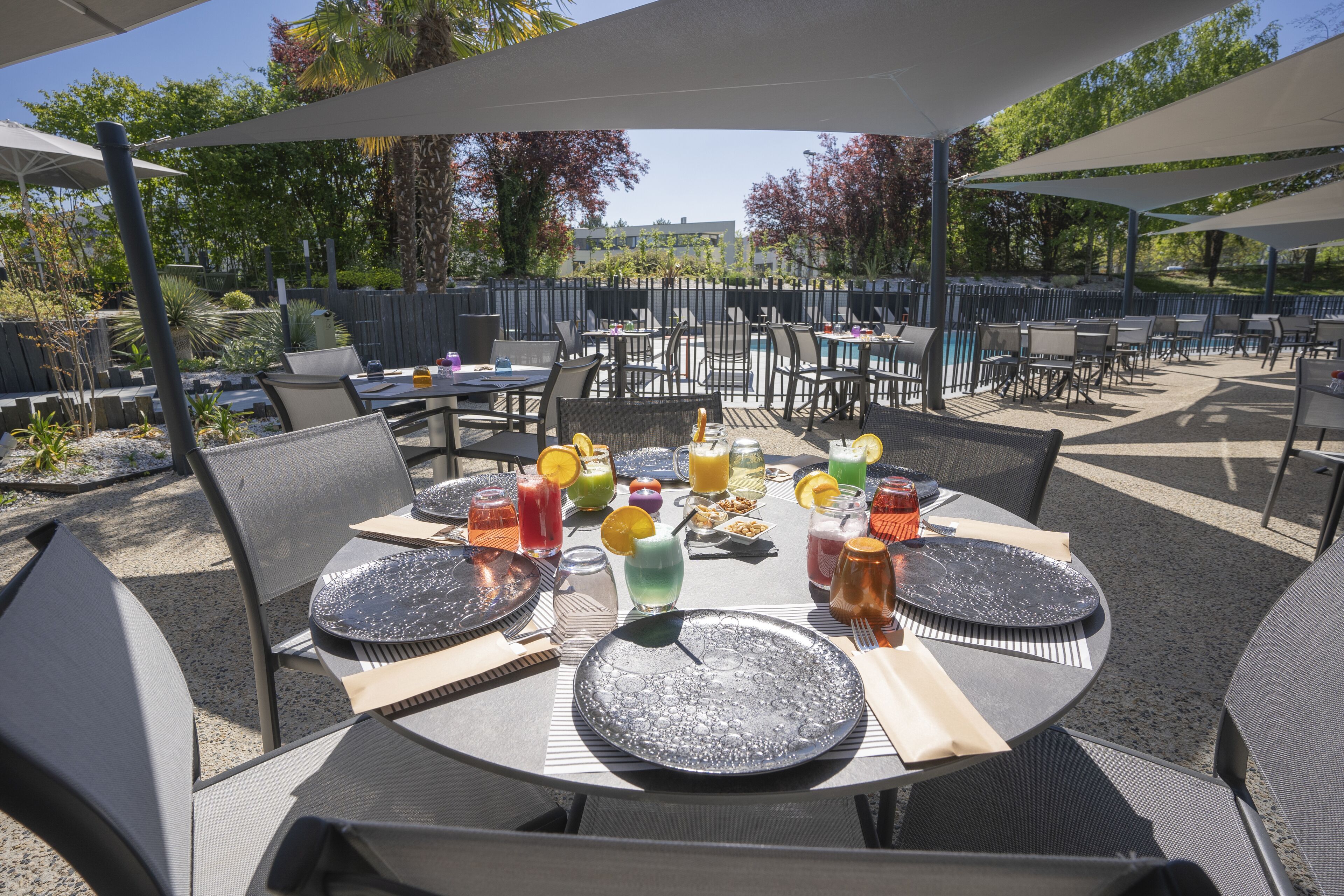 breakfast, lunch, dinner served; french cuisine, pool views