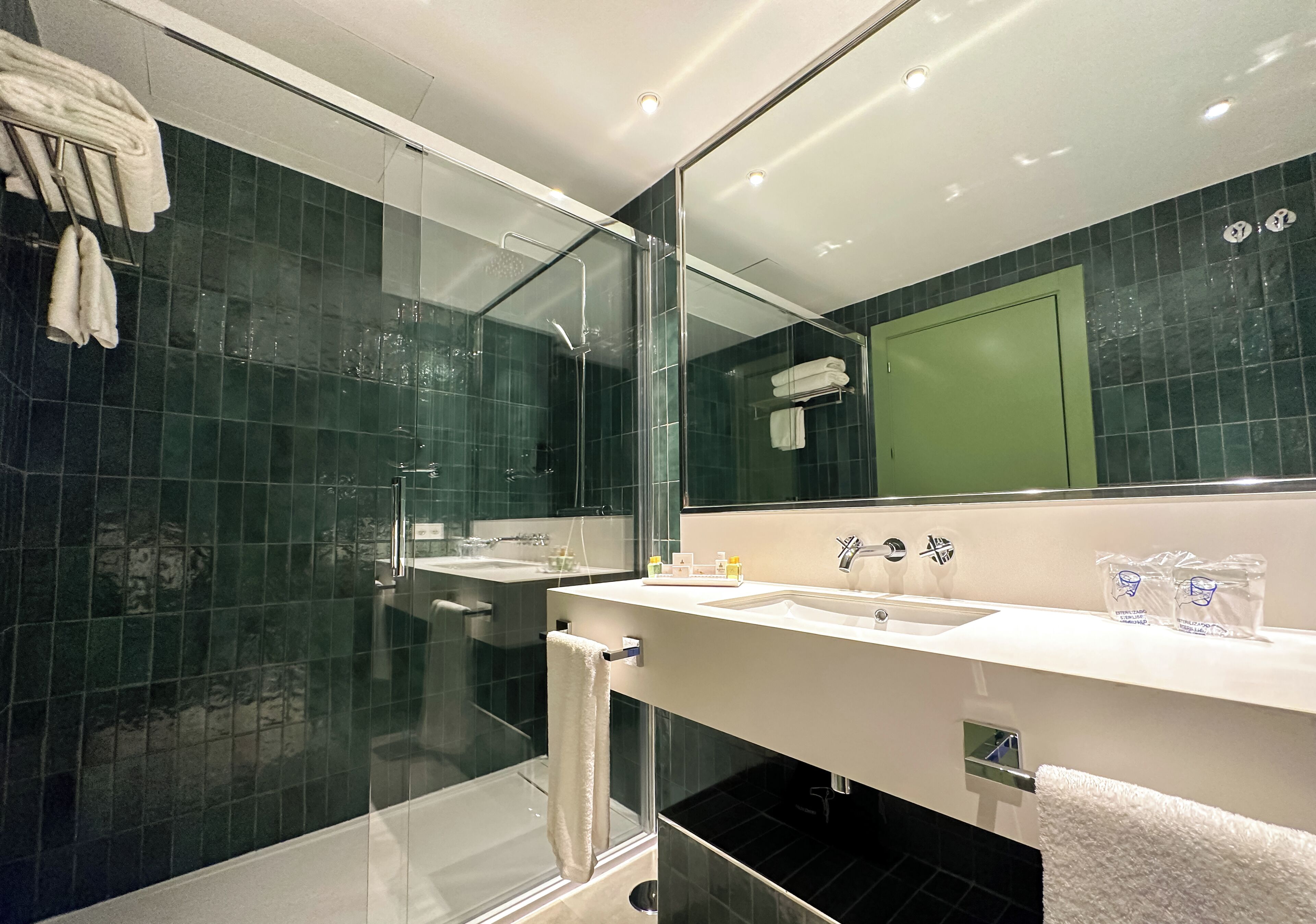 free toiletries, hair dryer, bidet, towels