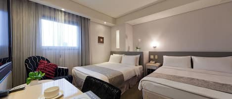 Down duvets, blackout curtains, free WiFi, bed sheets