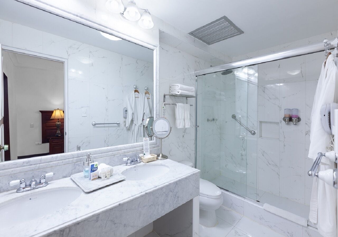 premium room with 1 king bed or 2 single bed | bathroom | free toiletries, hair dryer, towels