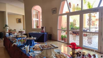 Outdoor banquet area