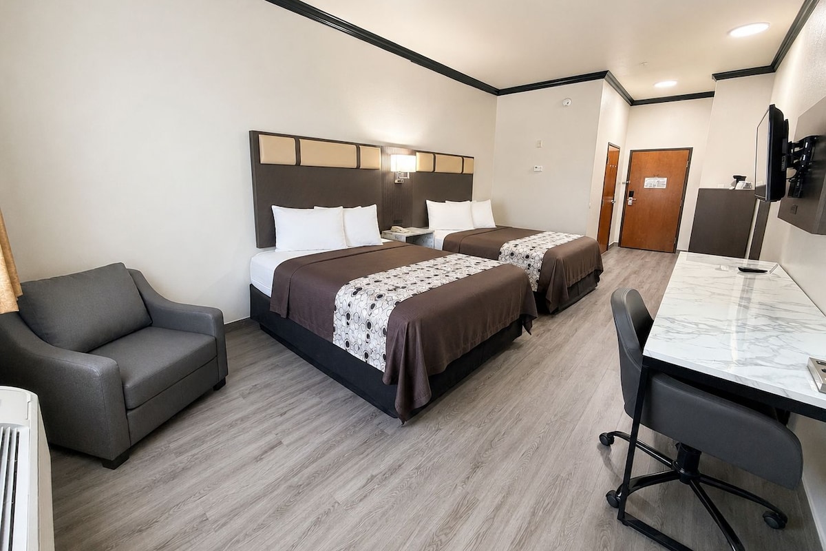 Standard Room, 2 Queen Beds, Non Smoking | Desk, iron/ironing board, free cots/infant beds, rollaway beds