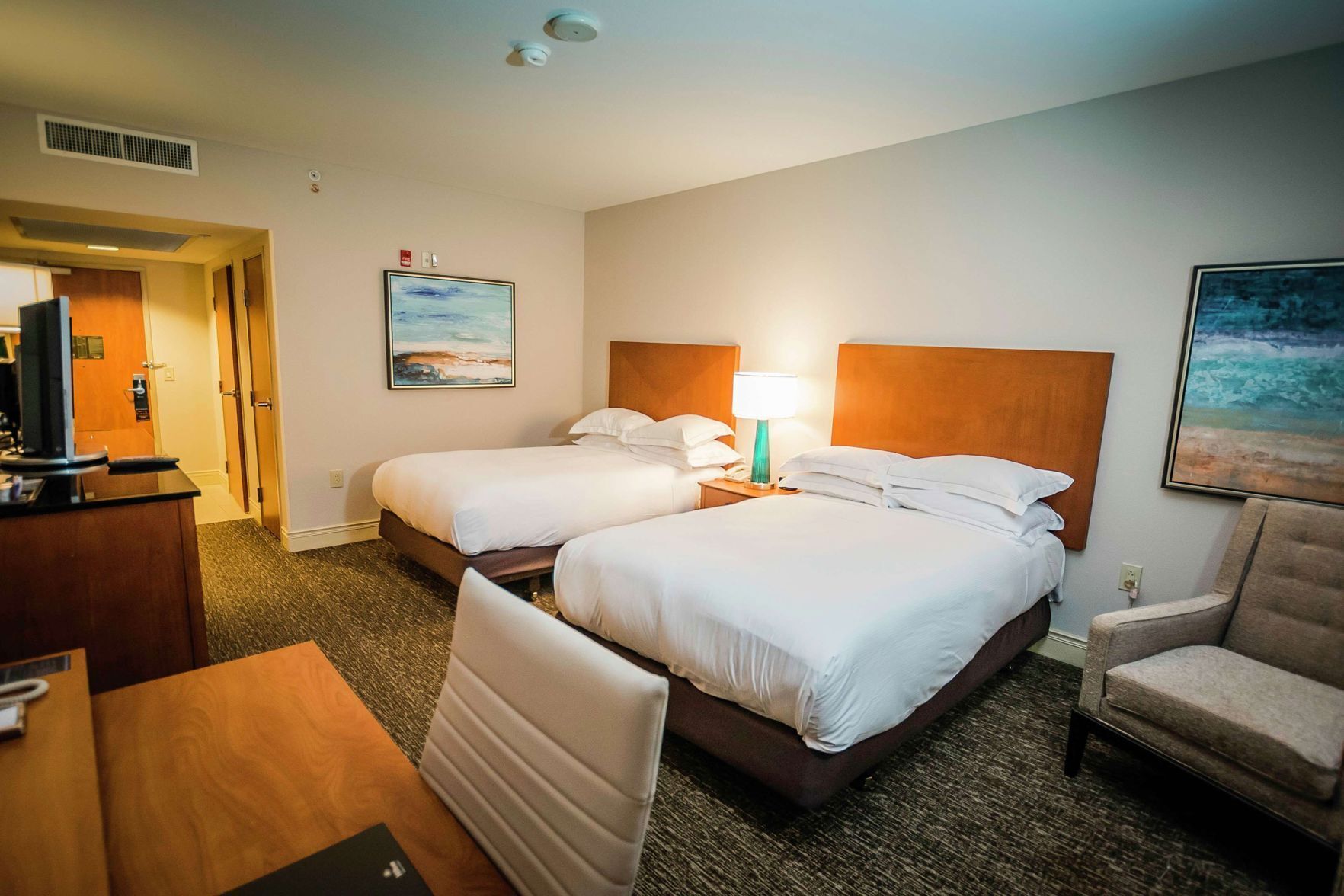 Premium bedding, pillow-top beds, in-room safe, desk