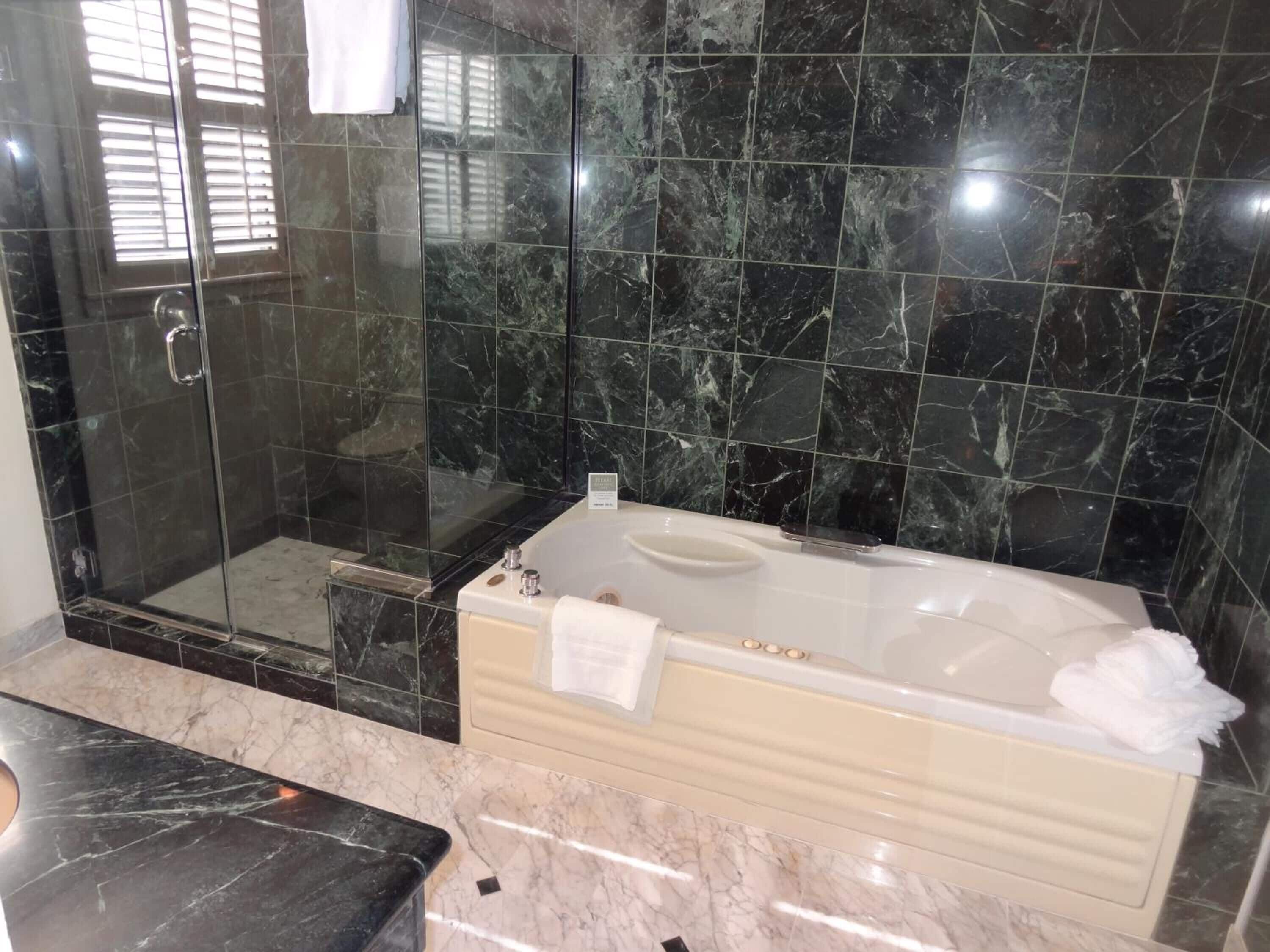 free toiletries, hair dryer, towels