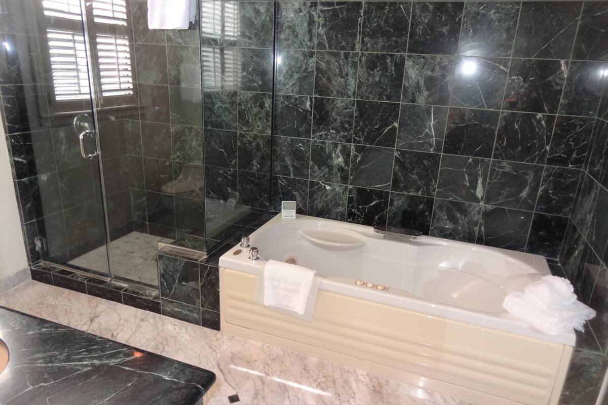 free toiletries, hair dryer, towels