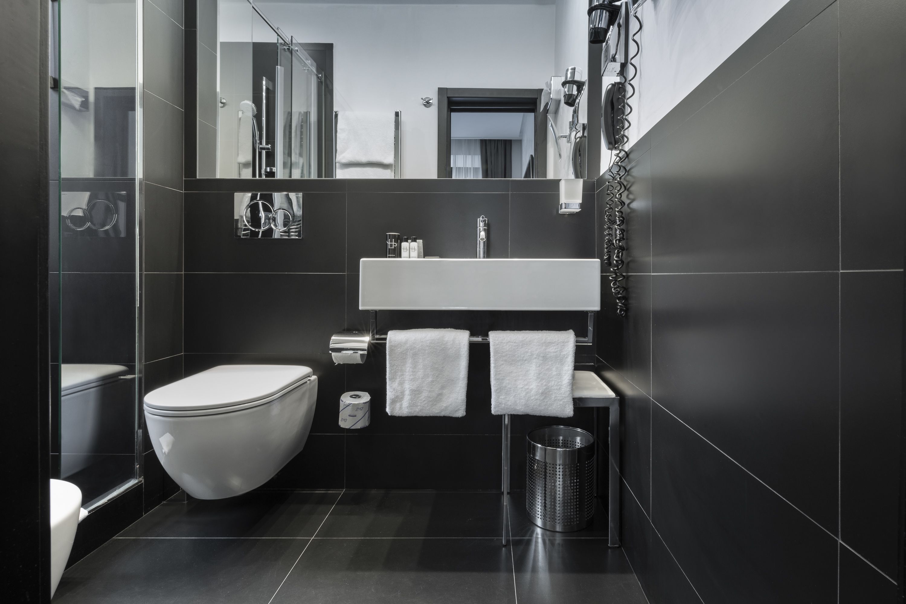 free toiletries, hair dryer, slippers, bidet