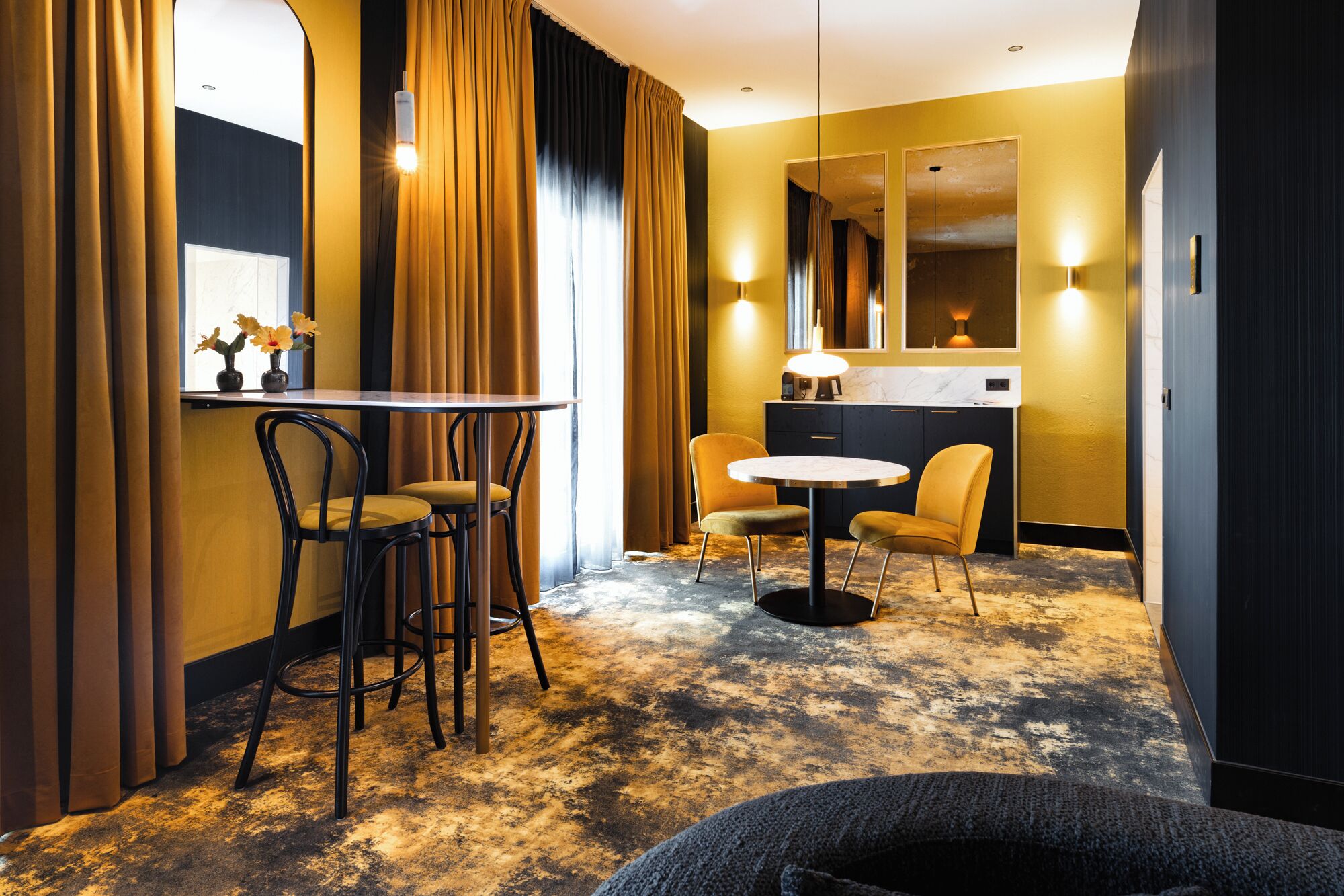 superior double room | living area | 40-inch smart tv with digital channels, fireplace