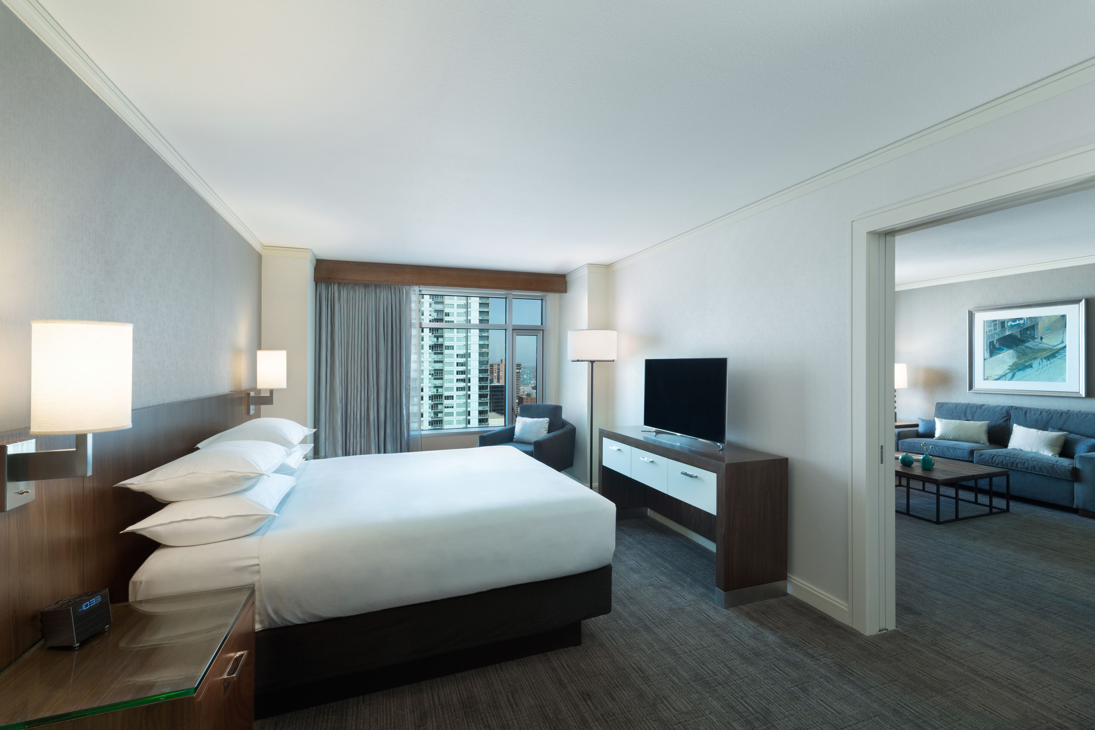 Premium bedding, pillowtop beds, in-room safe, desk