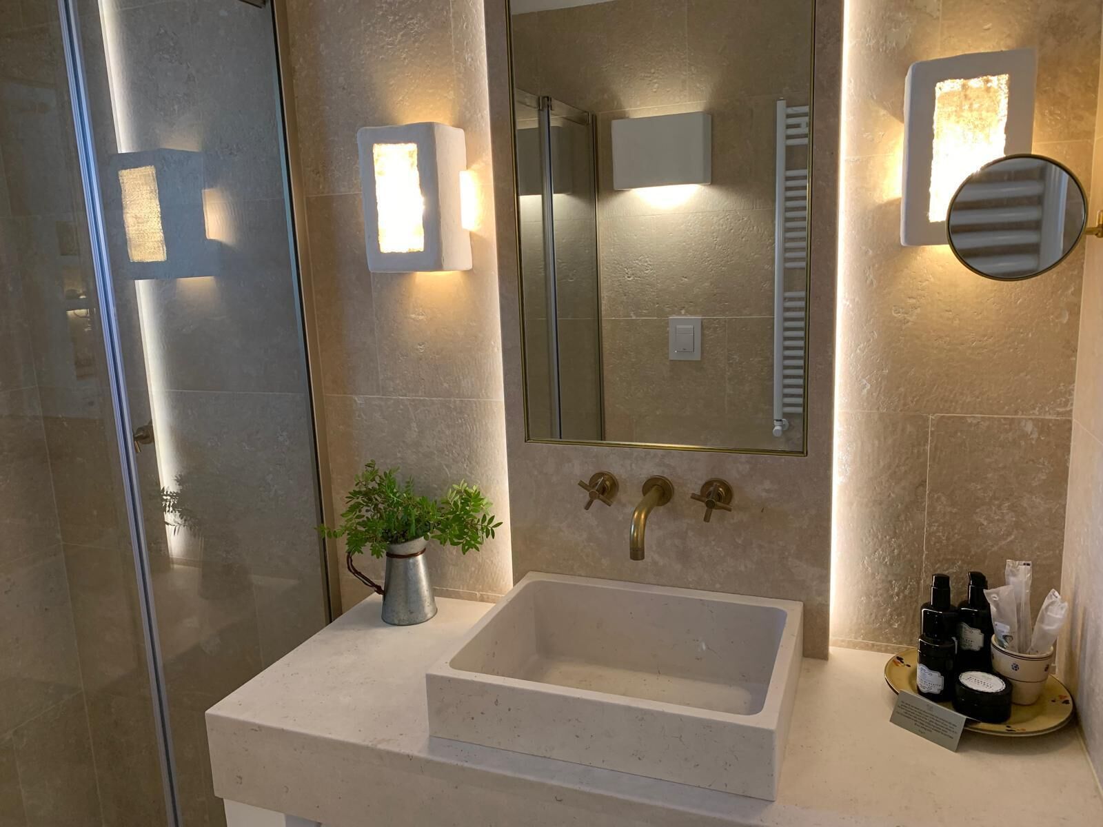 free toiletries, hair dryer, bathrobes, slippers