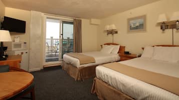 Chambre, 2 grands lits, vue océan