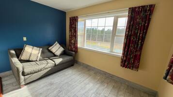 Two Queen With Sofa Bed & Fire Place with Mountain View | Premium bedding, memory-foam beds, individually furnished, desk