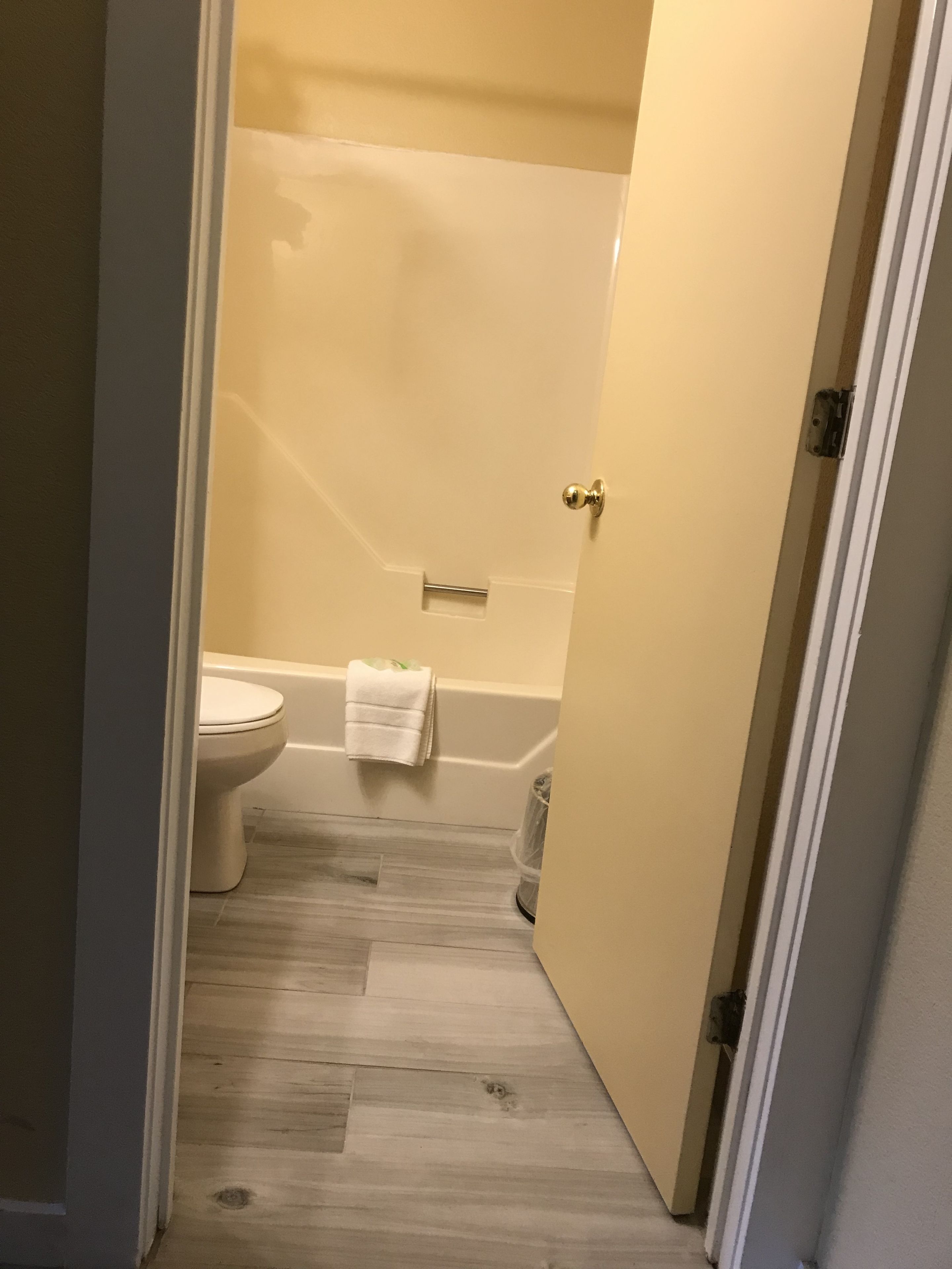 deluxe 2 queen with the sofa bed with the mountain view | bathroom | combined shower/bathtub, hair dryer, towels