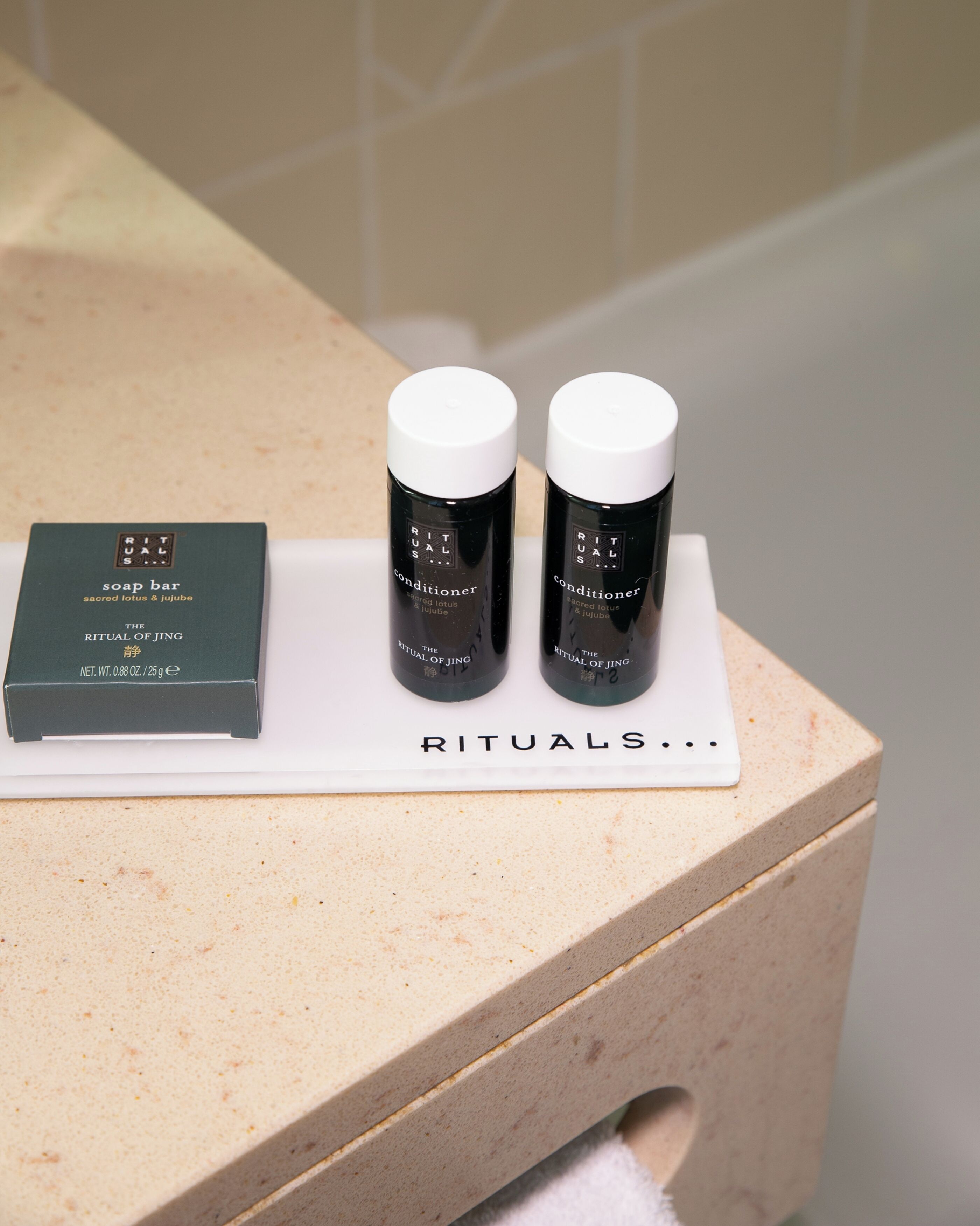 free toiletries, hair dryer, slippers, towels