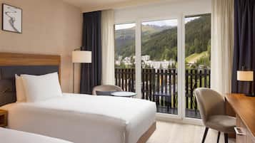 Chambre, 2 lits une place
