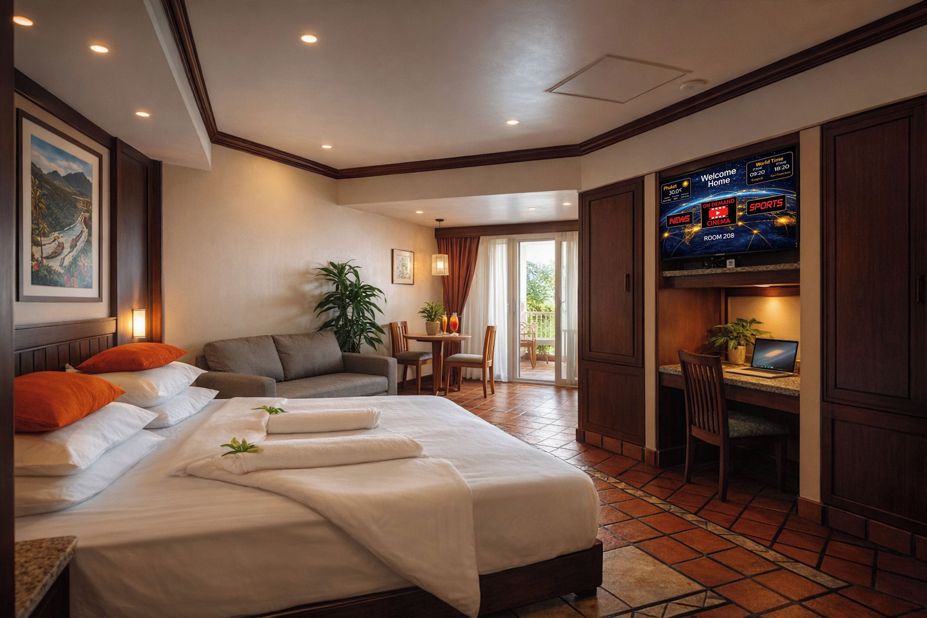 Executive-Studiosuite, 1 King-Bett, Kühlschrank und Mikrowelle | Bettwäsche aus ägyptischer Baumwolle, hochwertige Bettwaren