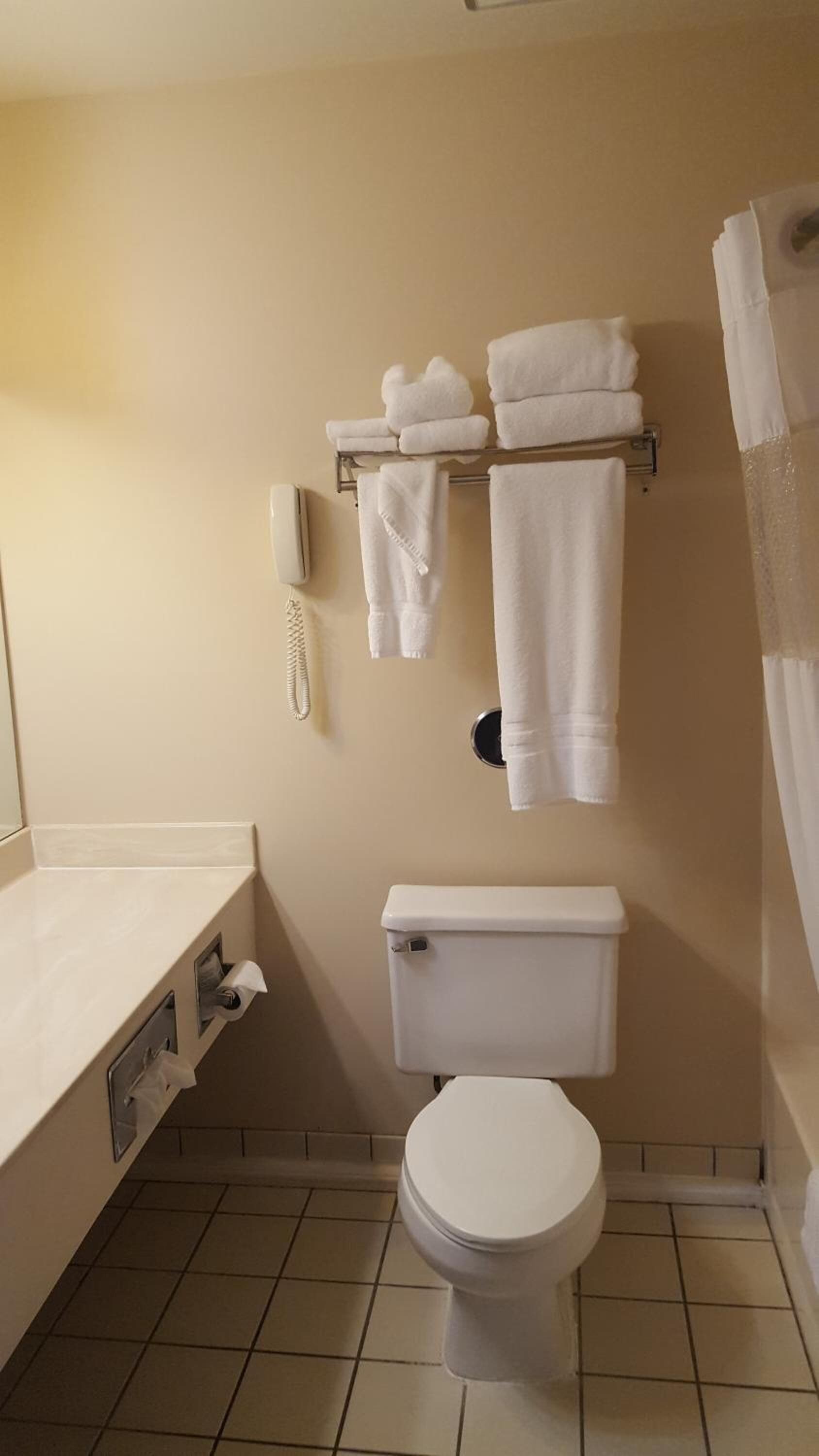 free toiletries, hair dryer, towels, soap