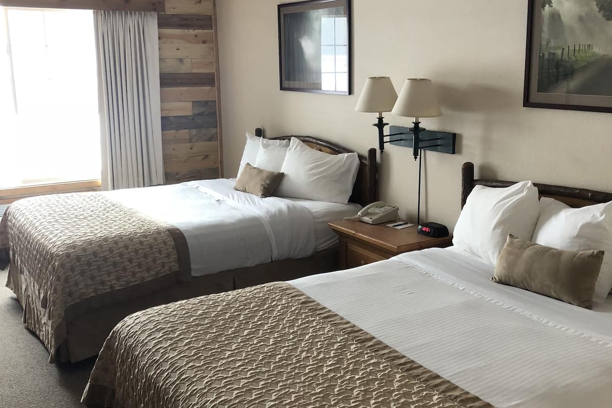 standard double room, 2 queen beds | 1 bedroom, iron/ironing board, free cots/infant beds, rollaway beds