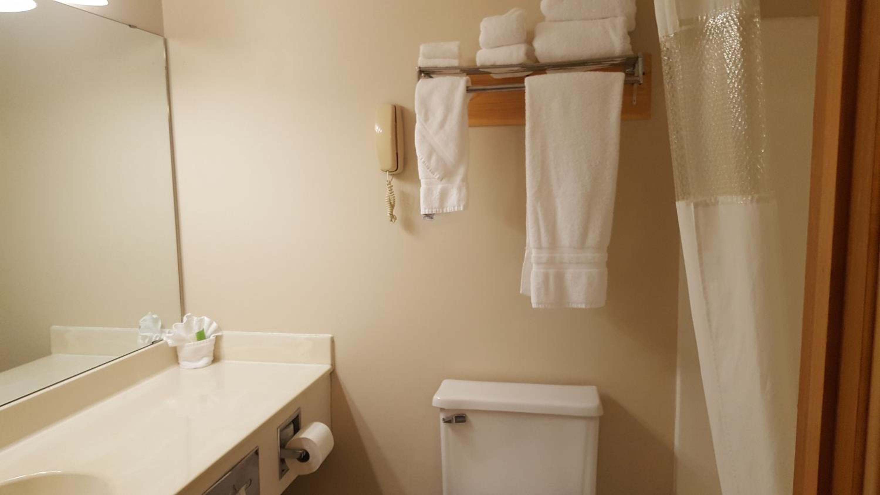 free toiletries, hair dryer, towels, soap